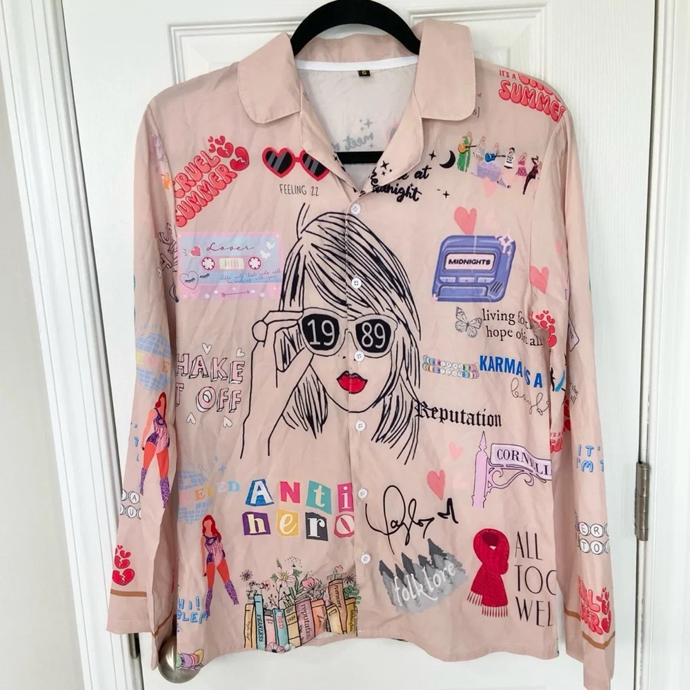Taylor Swift Eras Pajamas Set Pjs Merch Women's 2 Piece NEW Size Small